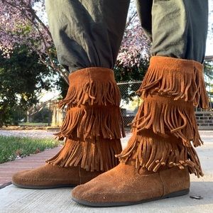 Suede Leather Minnetonka Boots